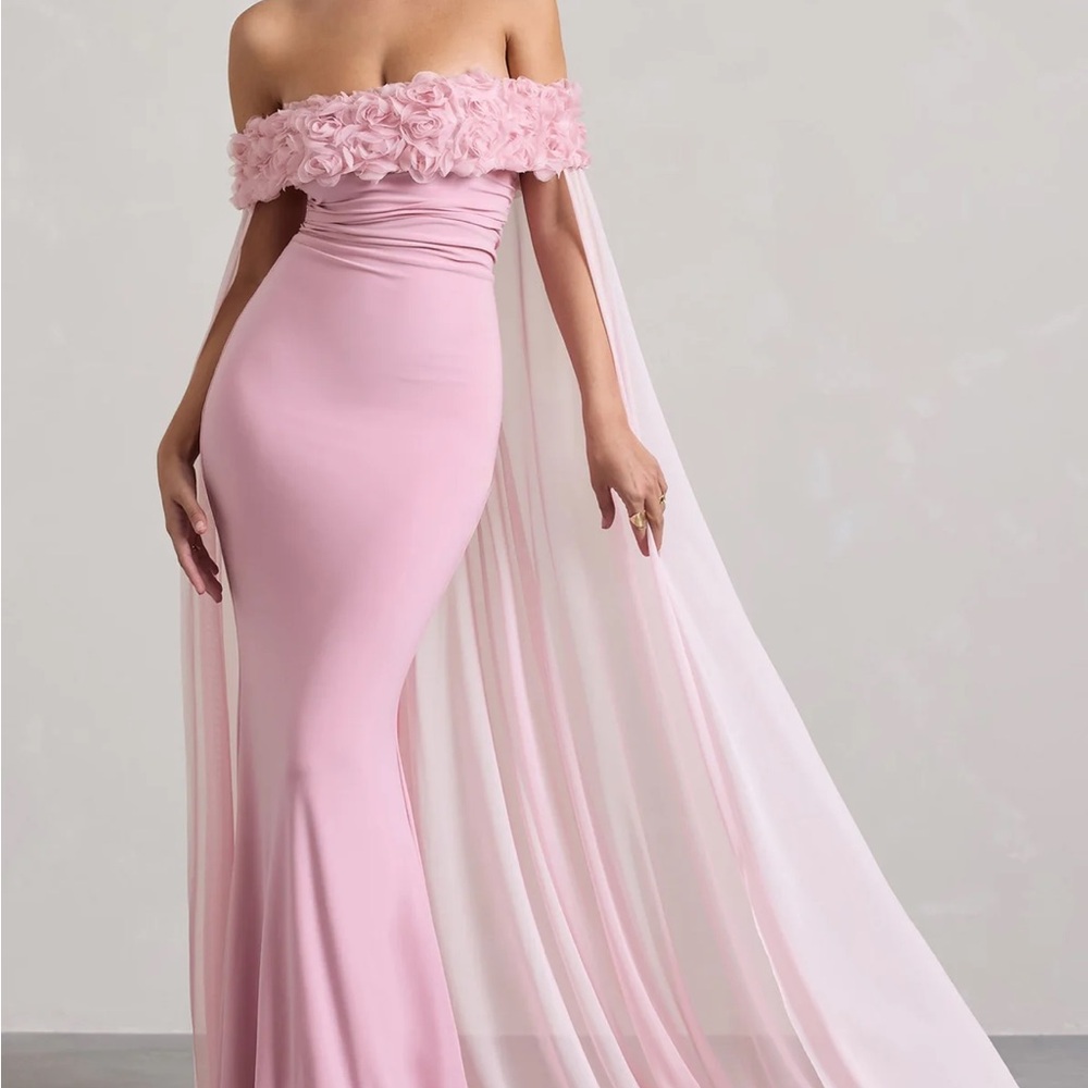 Chic Strapless Pink Evening Dress
